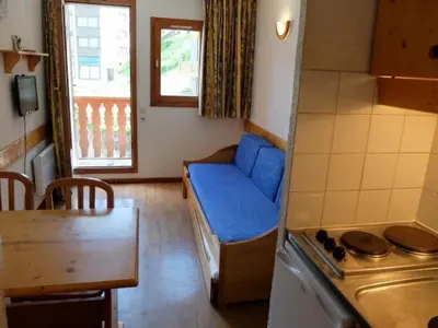 Cuisine ou kitchenette dans l'établissement Studio proche pistes, balcon, animaux acceptés - FR-1-502-500