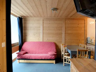Coin salon dans l'établissement Résidence 2100b - Studio confortable·Proches de pistes·Balcon MAE-2264