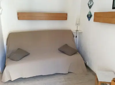 Un ou plusieurs lits dans un hébergement de l'établissement RESIDENCE LE BORSAT SUR PISTE STUDIO CABINE BALCON 64 chemin du Borsat TIGNES VAL CLARET