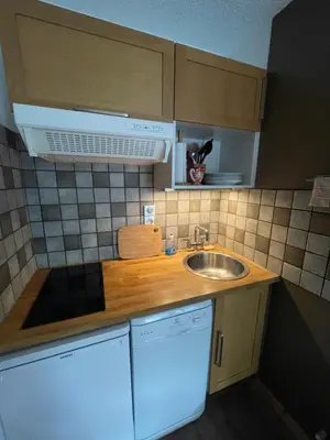 Cuisine ou kitchenette dans l'établissement Superbe studio au pied des oeufs