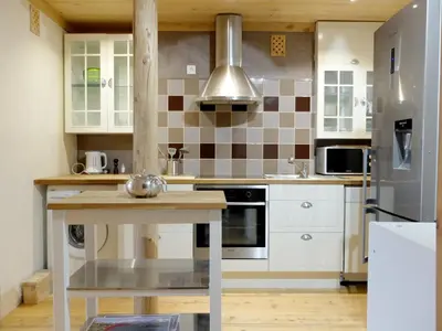 Cuisine ou kitchenette dans l'établissement Appartement Confortable pour 8 pers. à Tignes, Animaux acceptés - FR-1-502-508
