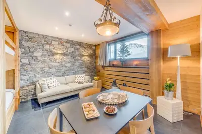 Coin salon dans l'établissement Cosy apartment 2 - 6 persons