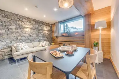 Coin salon dans l'établissement Cosy apartment 2 - 6 persons