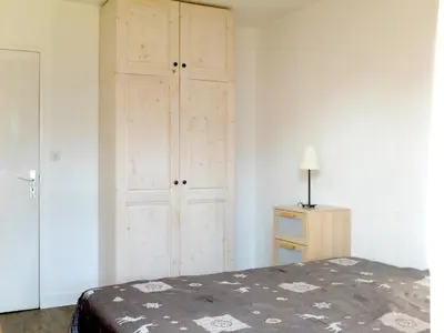 Un ou plusieurs lits dans un hébergement de l'établissement Appartement rénové au pied des pistes avec balcon à Tignes - FR-1-502-512