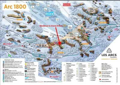 Plan de l'établissement Arc1800 - T2 rénové - 4 pers - Les Villards - Rés Grand Arbois