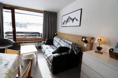 Coin salon dans l'établissement Résidence Soldanelles - Appartement rénové·Proche des pistes·Balcon MAE-0714