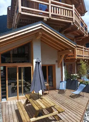 Balcon ou terrasse dans l'établissement Chalet Bio Corti Spa 4 personnes