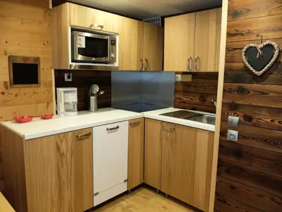 Cuisine ou kitchenette dans l'établissement Résidence Palafour - Studio exposé sud au coeur de la station MAE-8704