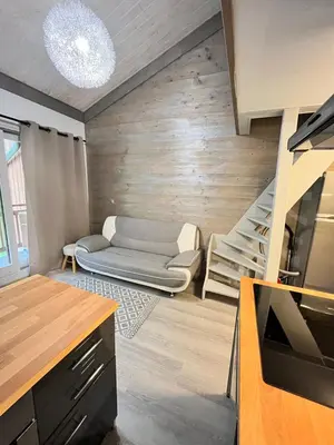 Coin salon dans l'établissement Le Petit Chalet Addicted to Paradise