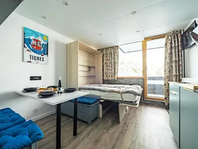 Un ou plusieurs lits dans un hébergement de l'établissement Résidence Home Club - Studio confortable · Skis aux pieds · Balcon MAE-0264