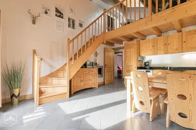 Cuisine ou kitchenette dans l'établissement Le Marteen’s appartement pour 6 personnes à Val Cenis