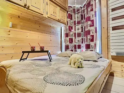 Un ou plusieurs lits dans un hébergement de l'établissement Appartement 2 pièces à Tignes - 4 personnes - FR-1-411-746