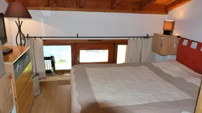 Un ou plusieurs lits dans un hébergement de l'établissement Résidence Archeboc - Appartement 2 pièces 5 personnes à Arc 1800 proche des pistes dans le quartier de Charmettoger MAE-7394