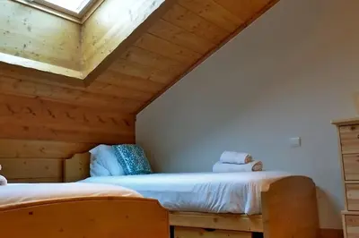 Un ou plusieurs lits dans un hébergement de l'établissement La Croix - 3 bedroom apartment in Sainte Foy village