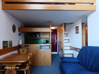Cuisine ou kitchenette dans l'établissement Résidence Aiguille Grive Bat Iii - Appartement 2 pièces 6 personnes en duplex, skis aux pieds, dans le village de Charmettoger à Arc 1800. MAE-6954