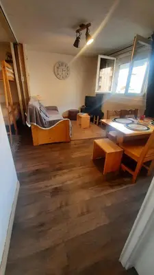 Coin salon dans l'établissement Spacieux appartement Tignes le Lac