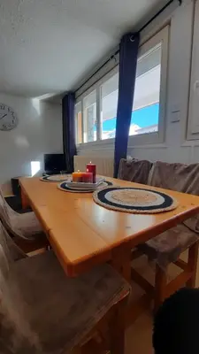 Coin salon dans l'établissement Spacieux appartement Tignes le Lac