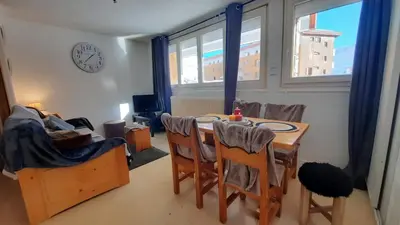 Coin salon dans l'établissement Spacieux appartement Tignes le Lac