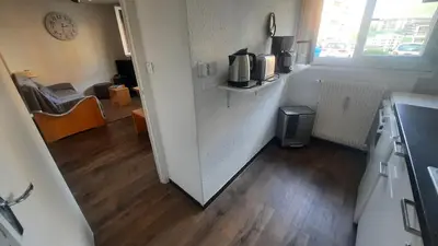Cuisine ou kitchenette dans l'établissement Spacieux appartement Tignes le Lac