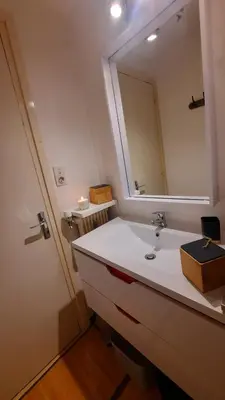 Salle de bains dans l'établissement Spacieux appartement Tignes le Lac