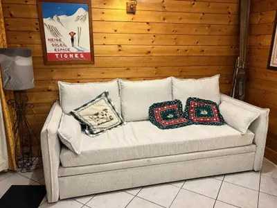 Coin salon dans l'établissement Résidence Hameau De Toviere - Appartement rénové · Proche des pistes MAE-3664