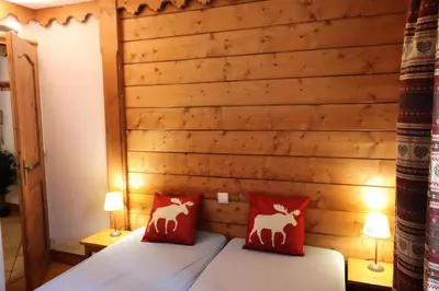 Un ou plusieurs lits dans un hébergement de l'établissement Résidence Ecrin Des Neiges - Bel appartement 4 pièces au Val claret MAE-3974