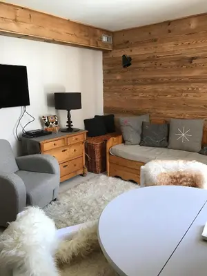 Coin salon dans l'établissement Tignes : cocon luxueux au pied des pistes