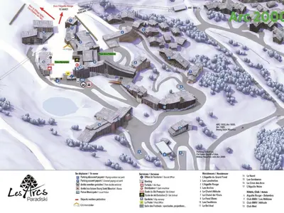 Plan de l'établissement Studio ski aux pieds Arc 2000 pour 4 personnes avec vue pistes - FR-1-411-891