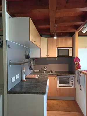 Cuisine ou kitchenette dans l'établissement Paradiski ski au pied vallandry