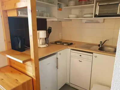 Cuisine ou kitchenette dans l'établissement Paradiski bordure de pistes vallandry