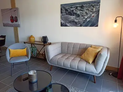 Coin salon dans l'établissement Paradiski nouveau, calme et ensoleillé vallandry