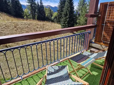 Balcon ou terrasse dans l'établissement Grand Arbois Appartement 5 personnes Les Arcs 1800