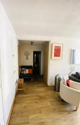 Coin salon dans l'établissement Curling A - Bel appartement confortable ski aux pieds MAE-6504