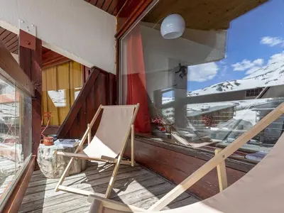 Balcon ou terrasse dans l'établissement Studio rénové 4 pers, proche ski - FR-1-346-395