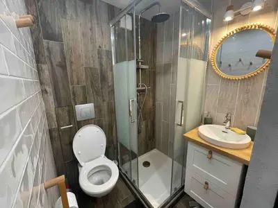 Salle de bains dans l'établissement Studette rénovée 2 pers, skis aux pieds - FR-1-502-537