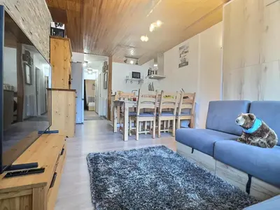 Télévision ou salle de divertissement dans l'établissement Appartement Tignes 2100 - 4-6 personnes - 1 chambre - 4 lits - Wifi haut débit - Parking couvert inclus