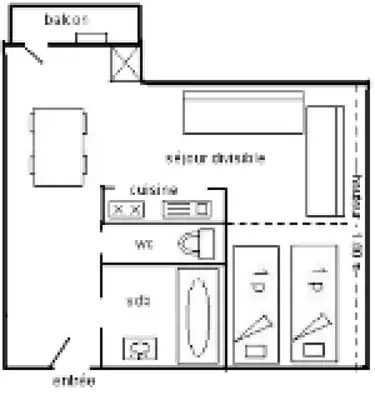 Plan de l'établissement Résidence Croix Du Sud - Studio fonctionnel · Centre station · Vue pistes · Casier à skis MAE-6404