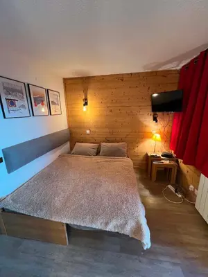 Un ou plusieurs lits dans un hébergement de l'établissement Appartement 1 chambre Croix du Sud Belle Plagne
