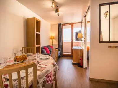 Un ou plusieurs lits dans un hébergement de l'établissement 15 Grande Ourse sleeps 4/5 Vallandry - Les Arcs