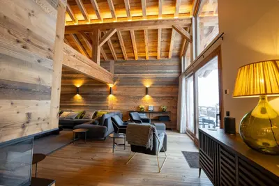 Coin salon dans l'établissement Chalet Chalmers