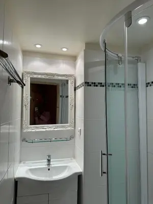 Salle de bains dans l'établissement Situé au cœur des Arcs 2000-Résidence Le Varet-