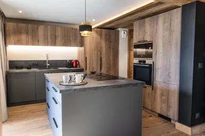 Cuisine ou kitchenette dans l'établissement Résidence Ancolie