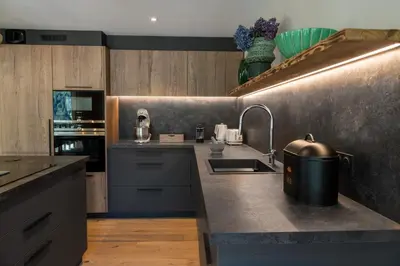 Cuisine ou kitchenette dans l'établissement Résidence Ancolie