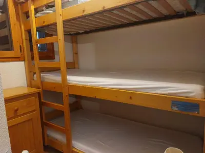Un ou plusieurs lits superposés dans un hébergement de l'établissement Studio cabine 4 pers à Vallandry avec animaux admis - FR-1-411-906