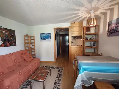 Cuisine ou kitchenette dans l'établissement Studio cabine 4 pers à Vallandry avec animaux admis - FR-1-411-906
