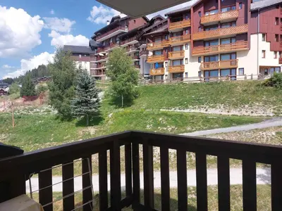 Balcon ou terrasse dans l'établissement Studio cabine 4 pers à Vallandry avec animaux admis - FR-1-411-906