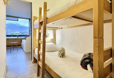 Un ou plusieurs lits dans un hébergement de l'établissement Résidence Home Club - Studio cabine très agréable, exposé plein Sud avec vue sur la Grande Motte MAE-2964