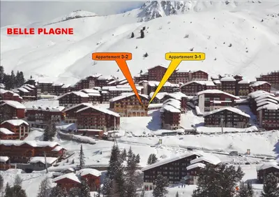 L'établissement Appartement confortable à La Plagne-Tarentaise 34 m² avec balcon en hiver