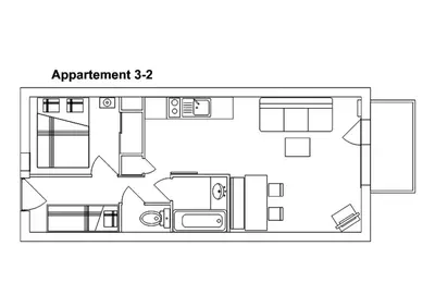 Plan de l'établissement Appartement confortable à La Plagne-Tarentaise 34 m² avec balcon