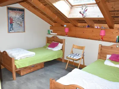 Un ou plusieurs lits dans un hébergement de l'établissement Appartement spacieux 8 pers, proche pistes - FR-1-464-222